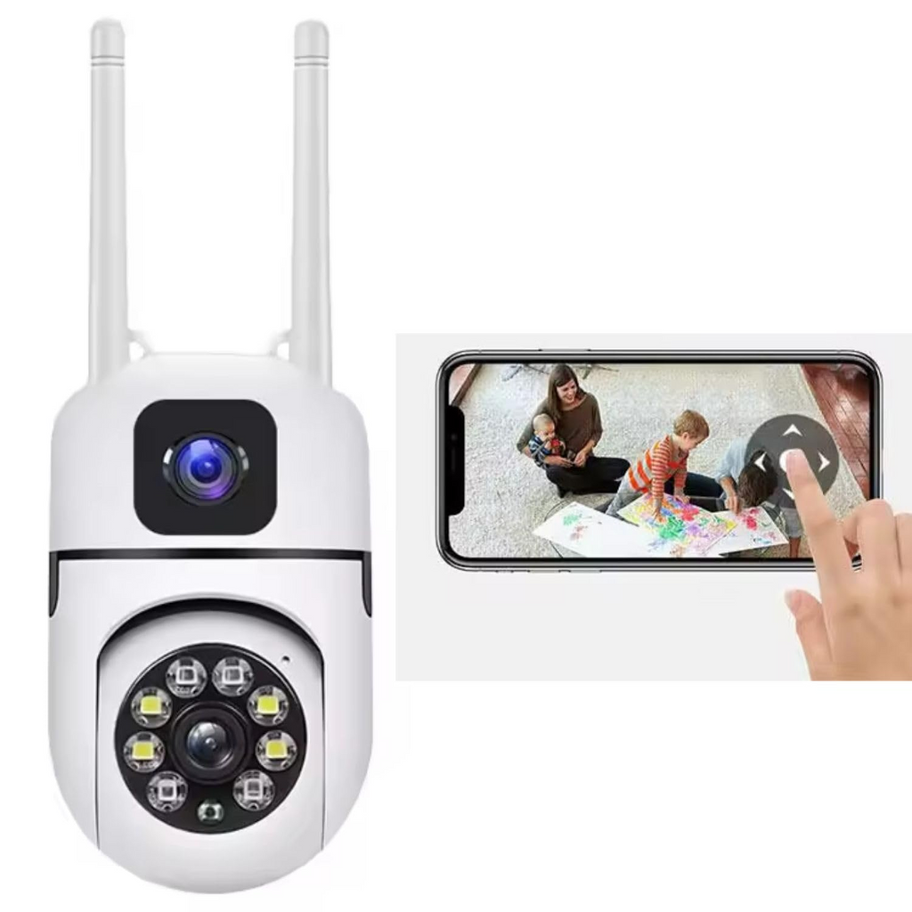 Mini Dual Lens/Screen 2in1 PTZ+Bullet 5+5MP Full HD 1920 WiFi Wireless Indoor Camera