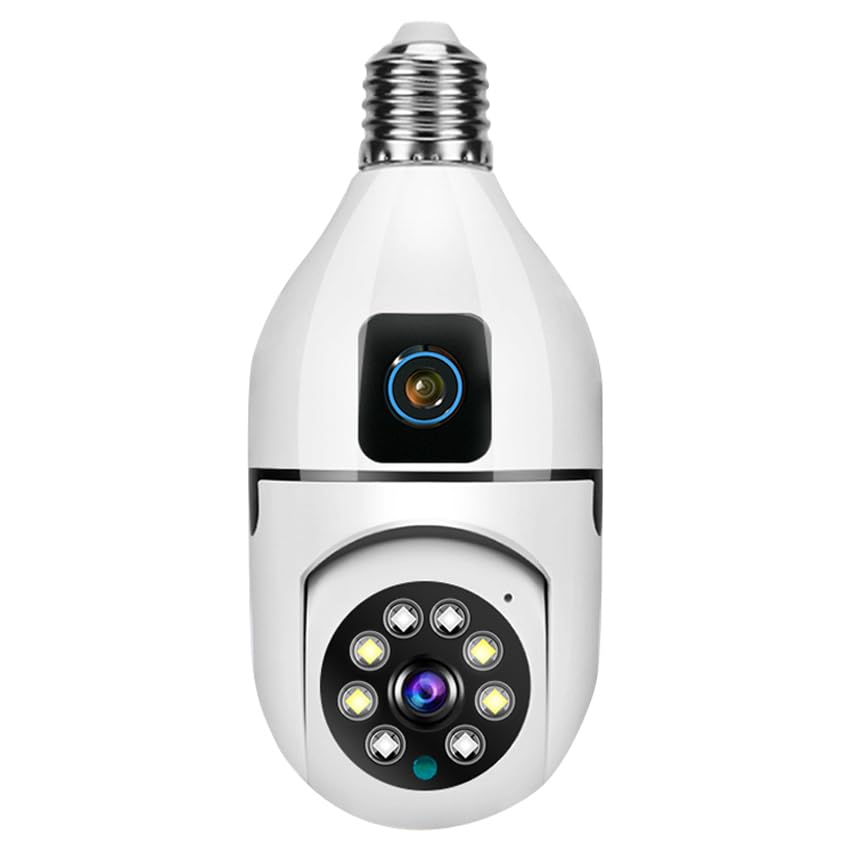 Supercams 2-in-1 Dual Lens Dual Screen Bulb 4MP Wi-Fi Wireless Camera