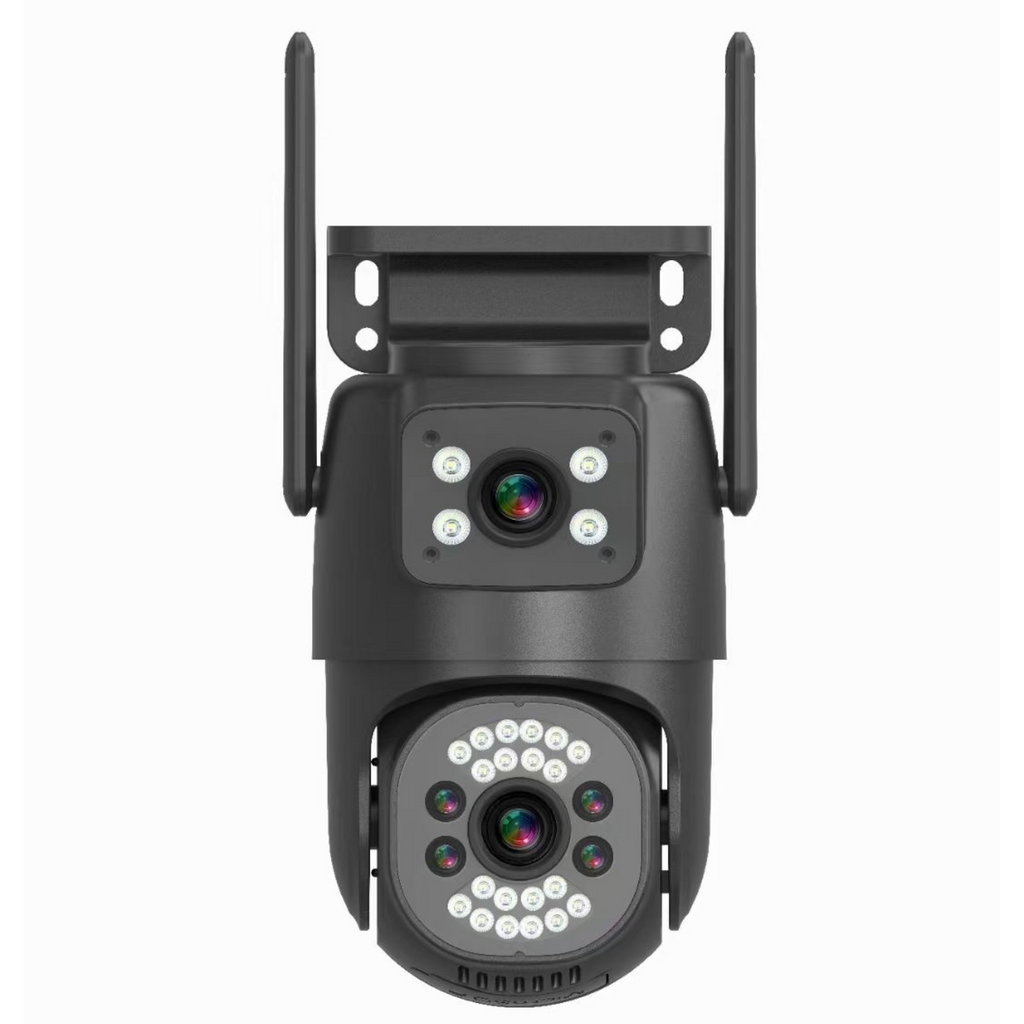 4G Sim 5+5 MP 1080P FHD 2in1 Dual Lens/Screen Wireless Bullet+PTZ Outdoor Camera