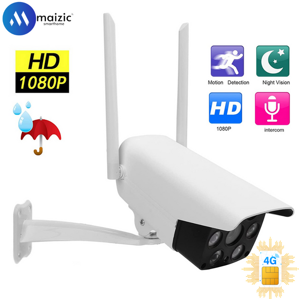 4G Security Sim Camera  With Live View Night Vision Motion Detection  weatherproof 2 Way Intercomm Security  Sim Camera