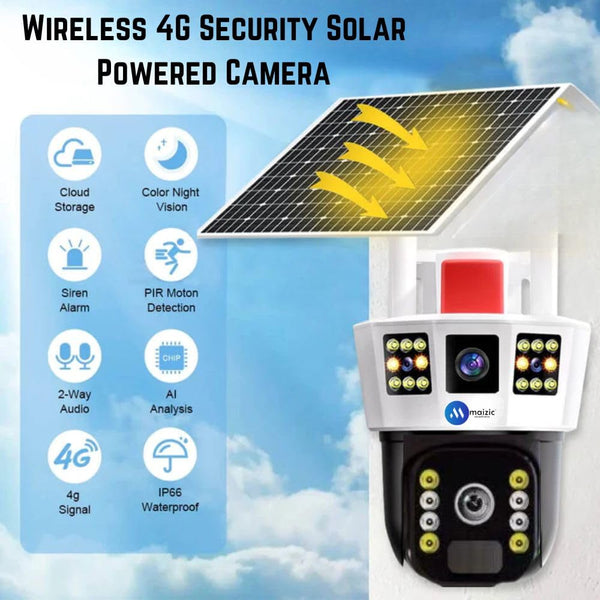 3in1 3K 6 MP Triple View Wireless 4G Sim Solar Camera